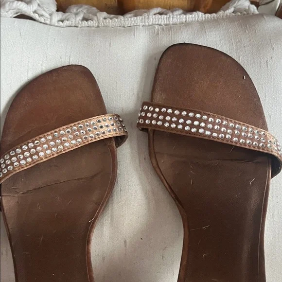 Jessica Metallic Gold Rhinestone Ankle-Strap Heels - Picture 7 of 7